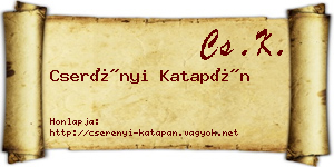Cserényi Katapán névjegykártya